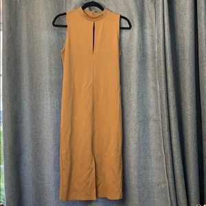 Forever21 Camel Sleeveless Midi Dress
